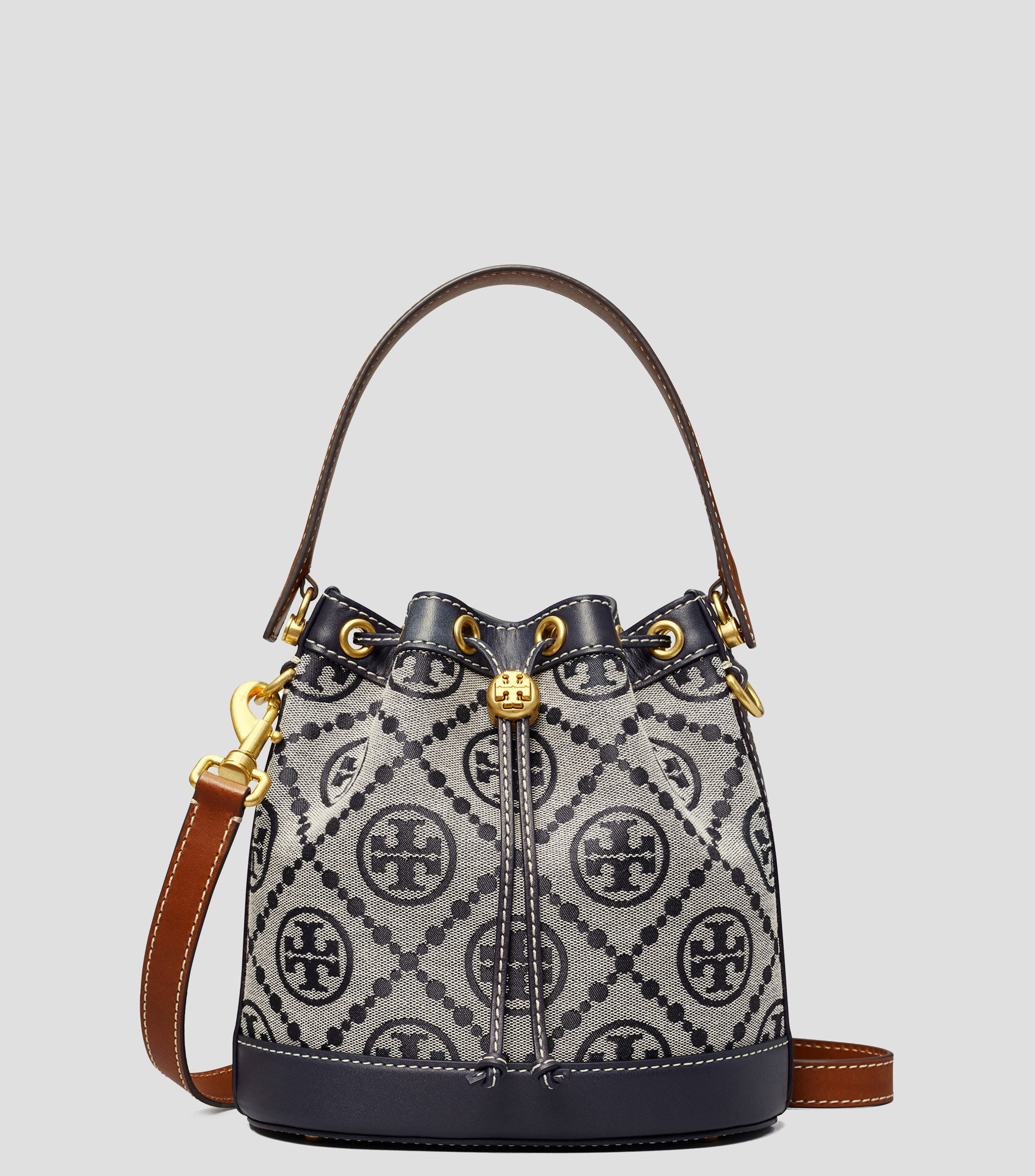 Tory Burch Bolsa Bucket Azul en piel T Monogram Mujer El Palacio de Hierro